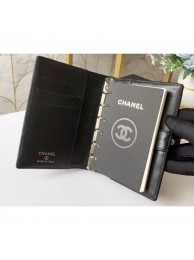 Fake Chanel Quilting Small Notebook Cover A012 Lambskin Black AQ04064