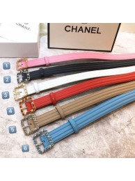 Fake Chanel Striped Lambskin Belt 30mm with Pearl Chain Framed Buckle 2019 Collection AQ03049