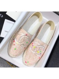 Fake Chanel Tweed and PVC Espadrilles G34819 Light Pink 2019 AQ01352