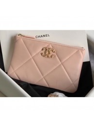 Fake Luxury Chanel 19 Lambskin Small Pouch Bag AP1059 Beige 2020 AQ02157