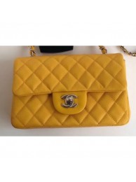 Fashion Chanel Caviar Leather Small Classic Flap Bag A1116 Yellow AQ02035