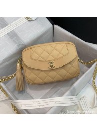 Fashion Chanel Lambskin Tassel Camera Case AS0001 Light Beige 2019 Collection AQ03095