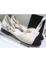 Fashion Chanel Mary Janes G36048 Lambskin White 2020 AQ00792