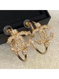 Fashion Fake Chanel Crystal CC Pearl Hoop Earring 2019 Collection AQ03246