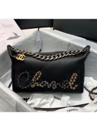 First-class Quality Chanel Calfskin & Chain Logo Bowling Shoulder Bag Black 2020 Collection AQ03955