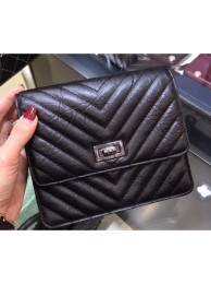 First-class Quality Chanel Chevron Reissue Classic Wallet On Chain WOC Bag A84310 Black AQ01937