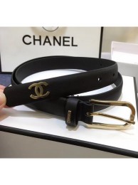 First-class Quality Chanel Width 2cm Smooth Leather Belt with Buckle & Logo Black 2020 Collection AQ03048
