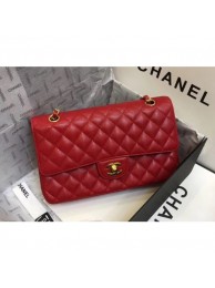 High Imitation Chanel original quality Classic Flap Medium Bag 1112 red in caviar Leather with gold Hardware AQ01561