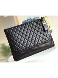 High Quality Chanel Aged Calfskin Gabrielle Pouch Clutch Large Bag A84288 Black AQ03584