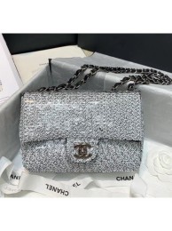 High Quality Chanel Sequins & Lambskin Flap Bag AS1448 White 2020 Collection AQ00933