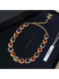 High Quality Replica Chanel Resin Stone Choker Necklace Burgundy/Blue AB2983 2019 Collection AQ04296