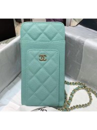 Hot Chanel Classic Clutch with Chain Bag AP0990 Grained Pale Green 2020 AQ01027