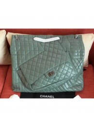 Hot Chanel Crumpled Calfskin Patchwork Shopping Tote Bag Green 2019 AQ01690