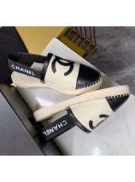 Hot Chanel Lambskin Espadrilles Mules Sandals Beige/Black 2020 Collection AQ00847