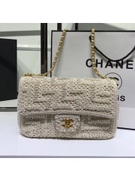 Hot Replica Chanel Crochet Pearl Classic Medium Flap Bag White 2019 Collection AQ02991