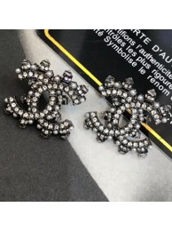 Imitation 1:1 Chanel Crystal CC Stud Earrings Black 04 2019 Collection AQ04107