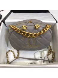 Imitation 1:1 Chanel Lambskin Studs Camera Case Clutch Bag With Chain AS1511 Grey 2020 Collection AQ03064