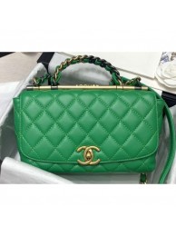 Imitation 1:1 Chanel Small Frame Flap Bag with Chain Top Handle AS1749 Green 2020 AQ02571