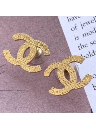 Imitation AAA Chanel Egypt Embossed CC Stud Earrings Gold 2019 Collection AQ03921