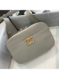 Imitation Best Quality Chanel Grained Calfskin Waist Bag/Belt Bag AS0311 Gray 2019 Collection AQ00768