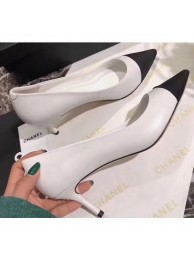 Imitation Best Quality Chanel Heel 6.5cm Pumps White 2019 AQ03280