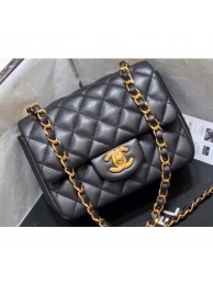 Imitation Best Quality Chanel Original Quality Mini Classic Flap Bag 1115 in Sheepskin Black with Gold Hardware AQ01076