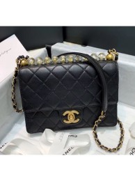 Imitation Chanel Acrylic Beads Goatskin Small Falp Bag AS0585 Black/Gold 2020 Collection AQ02536