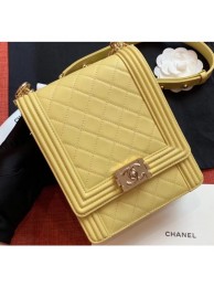 Imitation Chanel Boy North/South Small Flap Bag AS0130 Yellow 2019 AQ01392