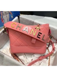 Imitation Chanel Calfskin CHANEL'S GABRIELLE Small Hobo Bag AS0865 Pink 2020 Collection AQ03351