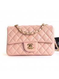 Imitation Chanel Caviar Leather Small Classic Flap Bag A1116 Light Pink/Gold AQ00848