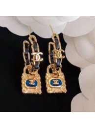 Imitation Chanel Chain Leather Lock Hoop Earrings AB3020 2019 Collection AQ02907