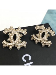 Imitation Chanel Crystal CC Stud Earrings Gold 05 2019 Collection AQ01511