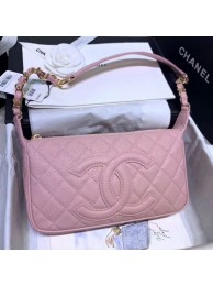 Imitation Chanel Grained Leather Hobo Bag B01960 Pink 2020 Collection AQ02723