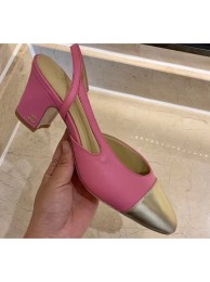 Imitation Chanel Heel 6.5cm Slingbacks G31318 Dark Pink/Gold 2020 AQ01601