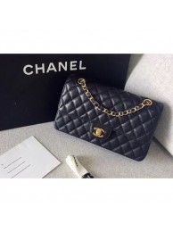 Imitation Chanel original quality Medium Classic Flap Bag 1112 black in caviar Leather with gold Hardware AQ03590