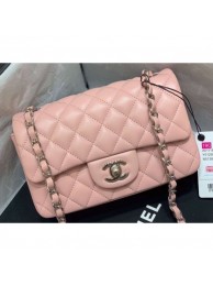 Imitation Chanel Original Quality Small Classic Flap Bag 1116 in Sheepskin Nude Pink with Silver Hardware AQ03503