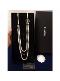 Imitation Chanel Pearl Leather Chain Long Necklace AB2967 2019 Collection AQ00783