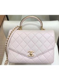 Imitation Chanel Quilted Calfskin Large Flap Bag with Top Handle AS0626 Beige 2019 AQ03931