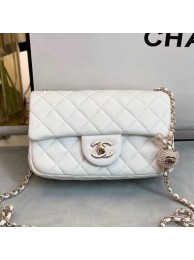 Imitation Chanel Quilted Leather Flap Bag with Crystal Ball AS1787 White 2020 Collection AQ03164