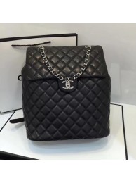 Imitation Chanel Quilting sheepskin Backpack Bag A91122 black with silver hardware AQ02599