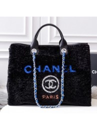 Imitation Chanel Shearling Deauville Large Shopping Bag Blue 2019 AQ00865