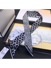 Imitation Chanel Silk Twill Slim Bandeau Scarf 10x120cm AA0095 Black 2019 AQ00968