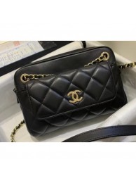 Imitation Chanel Small Camera Case Bag AS1367 Lambskin Black 2020 AQ03668