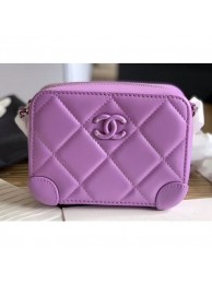 Imitation Chanel Square Leather Mini Box Bag Matte Hardware AP1132 Mauve 2020 AQ02429