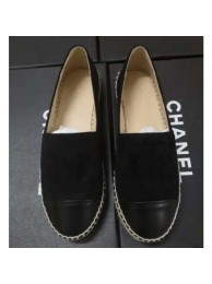 Imitation Chanel Suede CC Logo Espadrilles Black AQ01672