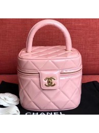 Imitation Chanel Vintage Vanity Case Bag Patent Pink 2019 AQ03942