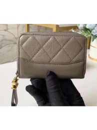 Imitation Fashion Chanel Aged Calfskin Gabrielle Zipped Coin Purse A84404 Gray AQ00539