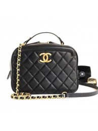 Imitation Fashion Chanel Calfskin CC Vanity Case Small Bag A57905 Black 2018 AQ03456