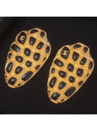 Imitation High Quality Chanel Large Resin Stones Beetle Clip-on Stud Earrings Black/Gold AB1805 2019 Collection AQ03711