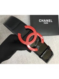 Imitation Top Chanel Width 5.3cm Patent Leather Belt Black with Red CC Logo Belt AQ04377